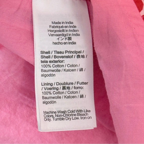 J. Crew Tiered Midi Dress Cotton Poplin Pink Red 12P - Picture 10 of 10